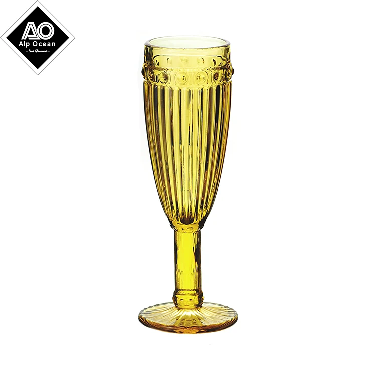 Оптовая продажа, классический дизайн, стакан для шампанского янтарного цвета