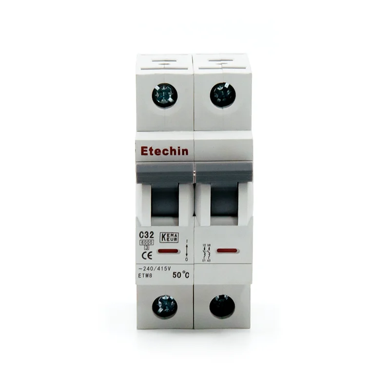 ETM8-M 2p MCB Mini Miniature circuit breaker 6KA CE 40 amps 32a overload short AC power high quality Din Rail Mount double pole