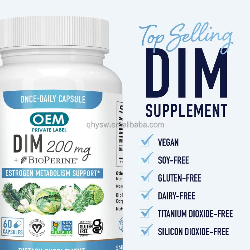 OEM ODM Dim Capsules Pain Relief Ralexation Hormonal Balance Supplement Women Menopause Relief Dim Capsules
