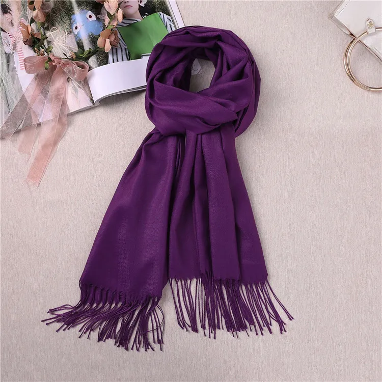 Кашемировые простые шали и шарфы, женский зимний шарф из пашмины на заказ