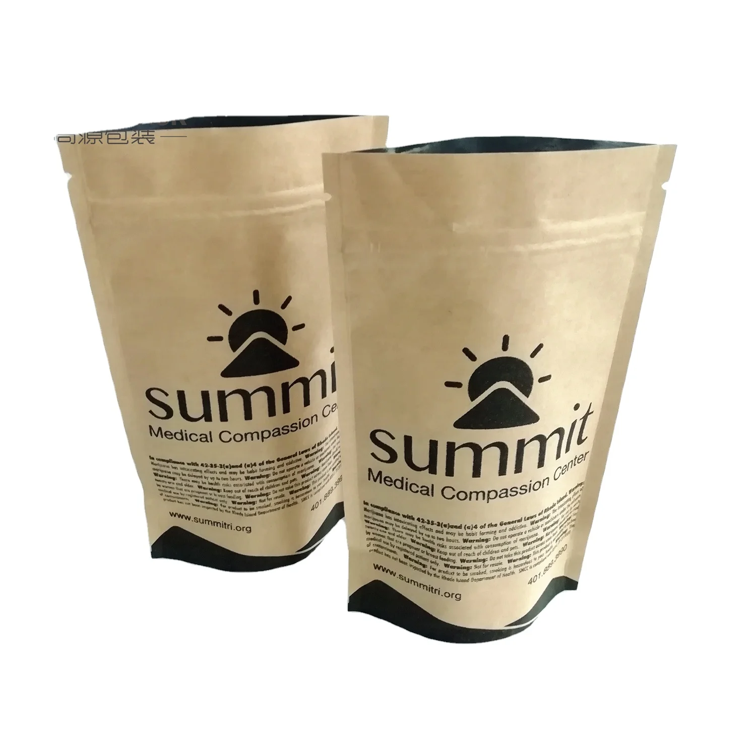  Compostables Resealable Biodegradable Kraft Paper Bag Custom