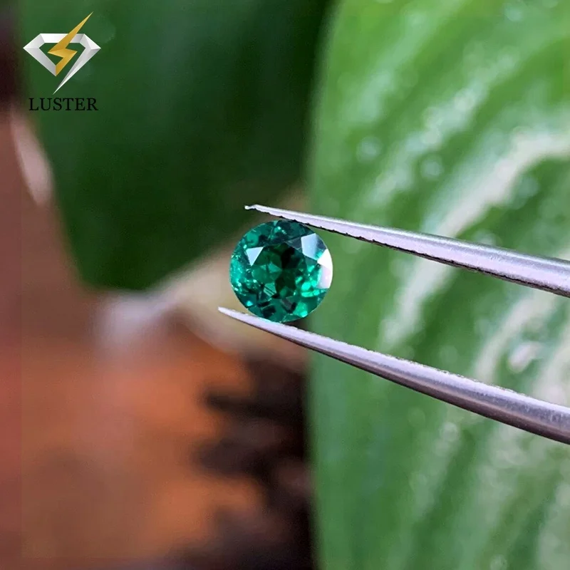 Luster lab grown Zambia green synthetic gemstone hydrothermal emerald loose