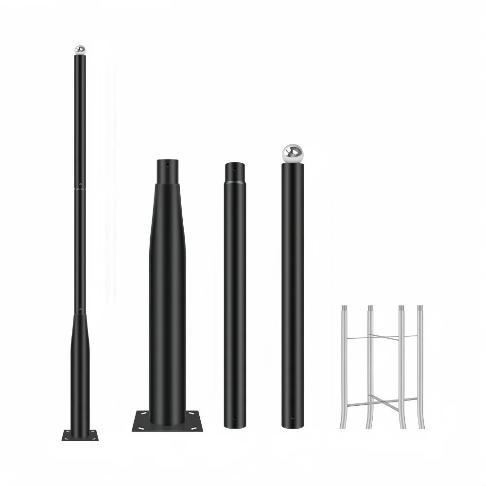 Outdoor Split Screws Type Solar Garden Lighting Street Light lamp pole 3m 4m 5m 6m lamp pole arm