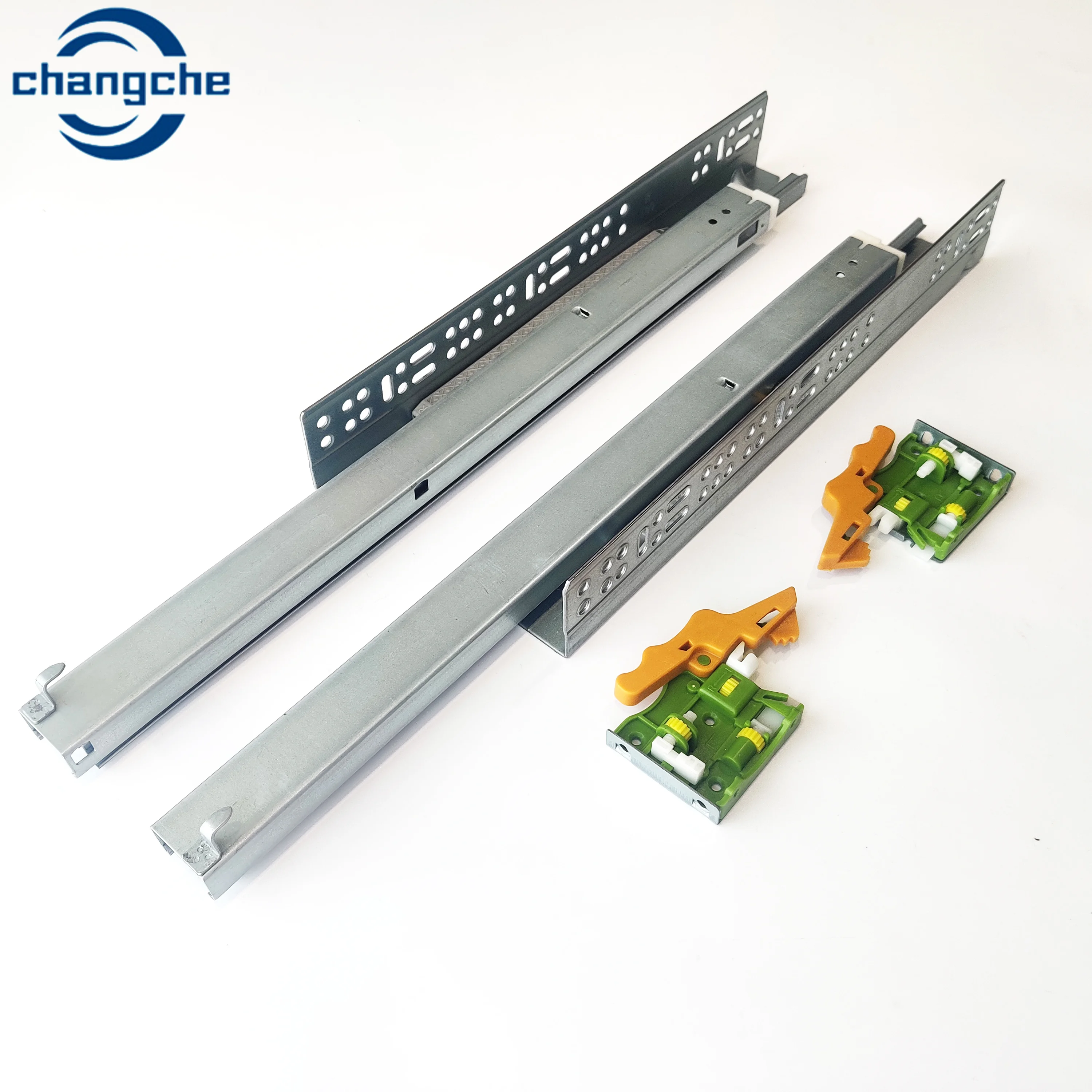 Two-Section Bottom Installation Hidden Soft-Close Drawer Slides