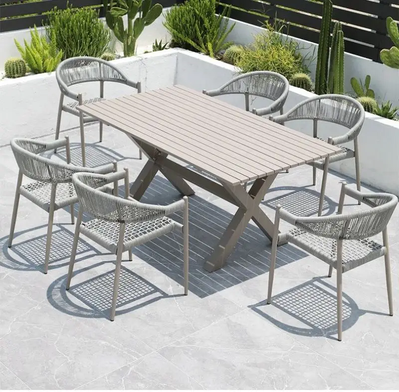 Garden patio furniture table and chairs for dining room outdoor dining set for cafe and restaurants villa furniture
