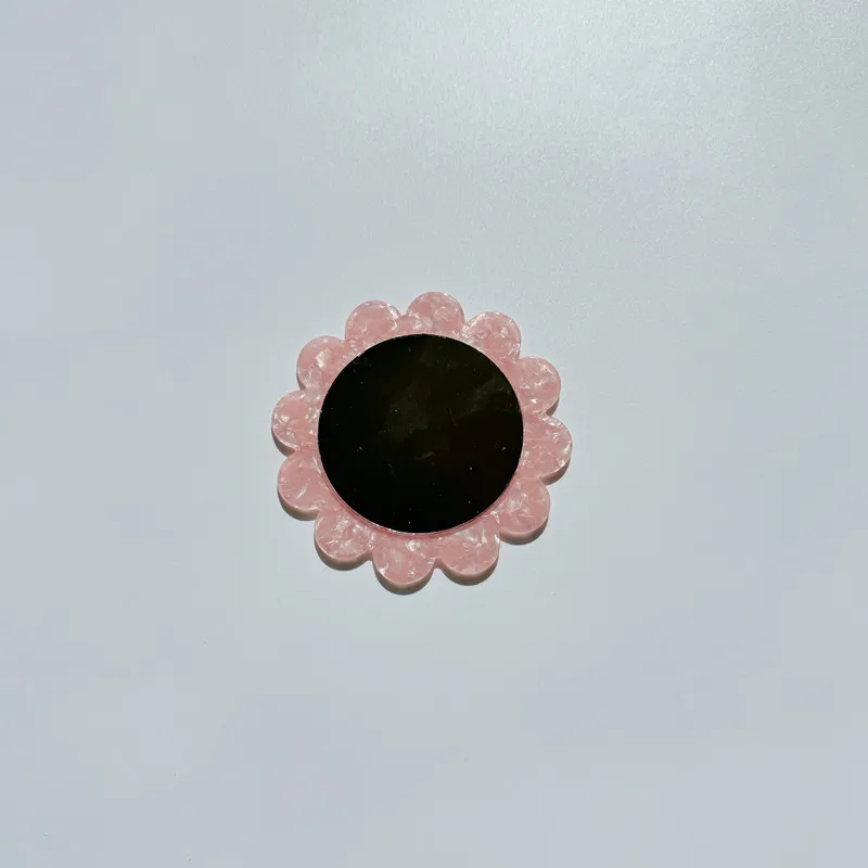 Wholesale Cellulose acetate Flower cute pocket mirror mini makeup Eco-friendly Flower Makeup Mirror