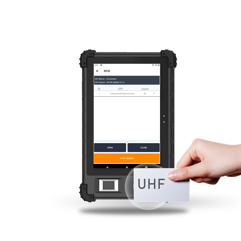 FP08 защищенный IP68 пылезащитный NFC Android RFID Tagges MRZ OCR сканер штрих-кодов отпечатков пальцев планшетный ПК для аутентификации