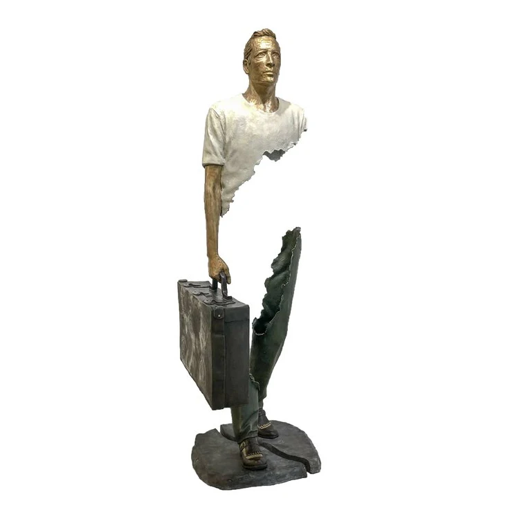 Large outdoor figure statues bronze bruno human metal sculptures for street square