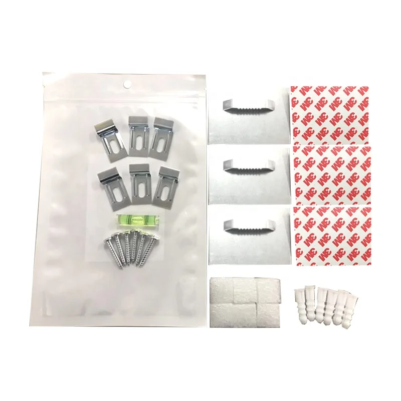 
80 x 60mm Self Adhesive glass hanger Panel Hanging Plates mirror hanger kit with polybag packing 