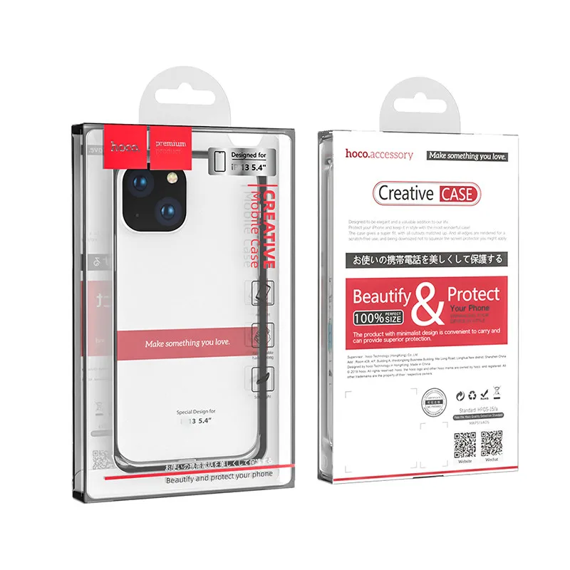 2021 Ультратонкий Прозрачный чехол HOCO Light Series 1 мм из мягкого ТПУ для iPhone 13 5,4 6,1 6,7, прозрачная задняя крышка для мобильного телефона