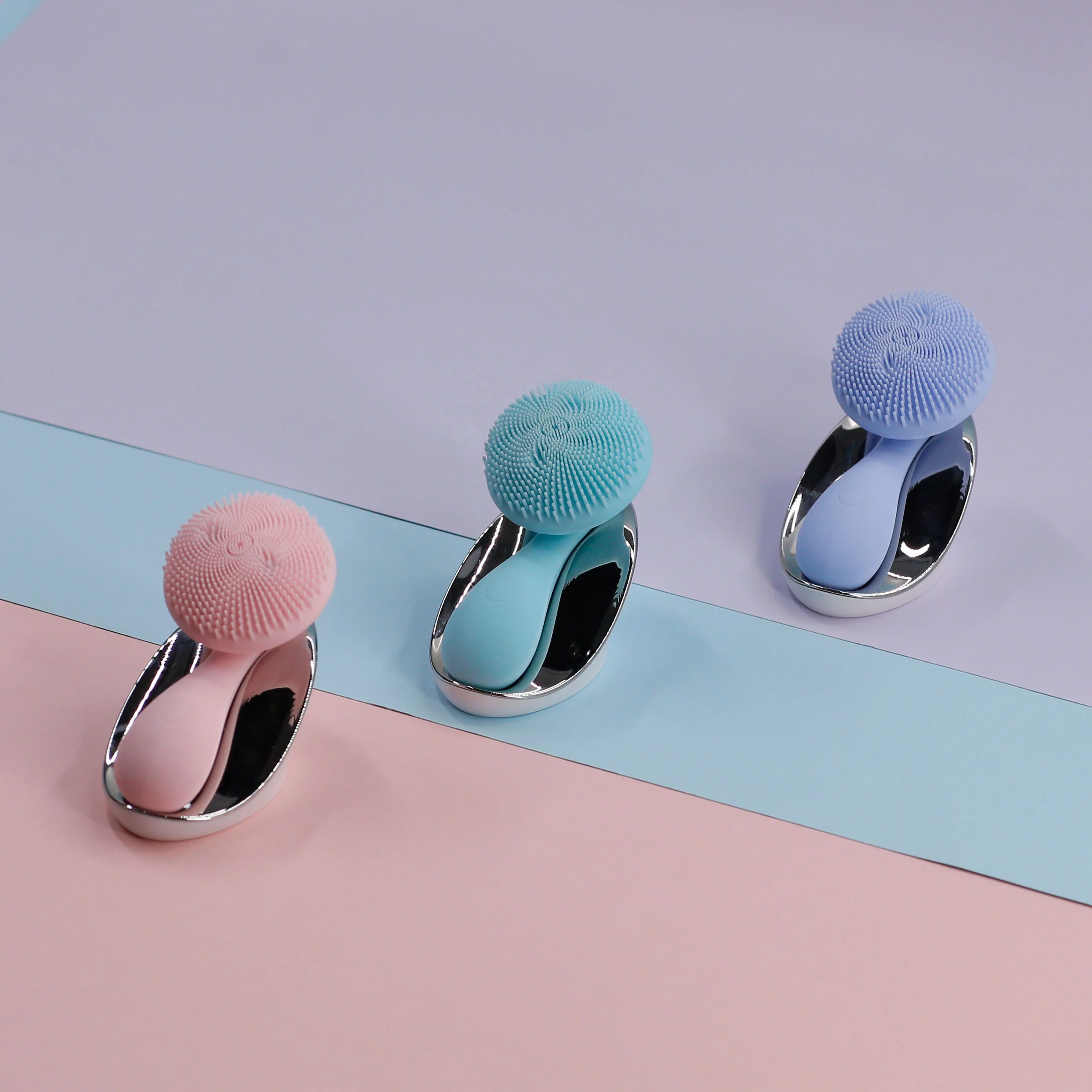 Silicone Spin Skin Scrubber Electric Sonic Facial Brush Cleaner Usb Rechargeable Face Cleansing Brush