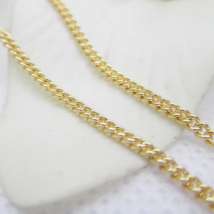Wholesale 24K Triple Gold Plated curb chain brass body cains for jewelry making findings