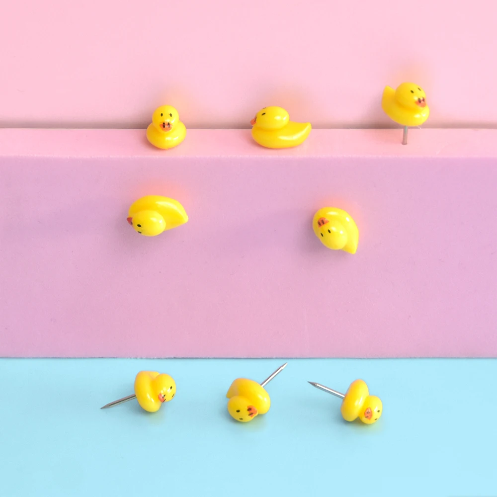 HUIRONG Fashion Pushpins Decorative Thumbtacks Cute Yellow Duck Push Pins for Cork Board