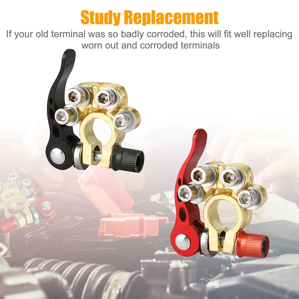 Car Battery Terminal Connectors  1 pair Quick Release Disconnect Battery Terminals Positive Negative Battery Cable Ends for Cars