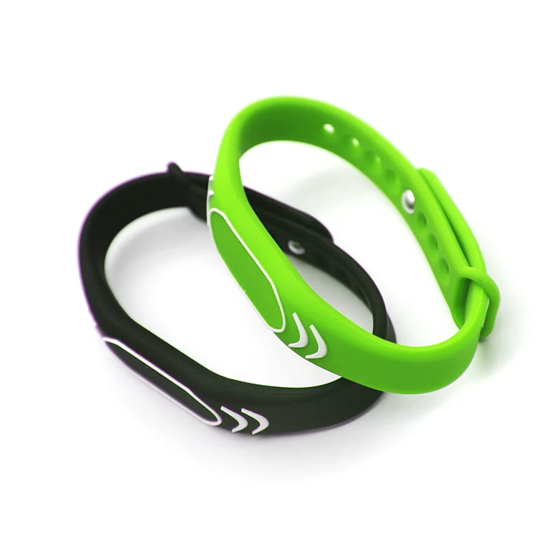 Custom Made Rfid 125khz 13.56Mhz Colorful RFID NFC Silicone Wristband Bracelets
