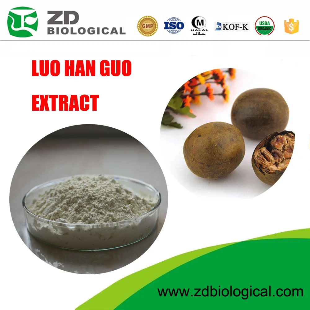 Top quality wholesaler pure organic luo han guo monk fruit sweetener powder