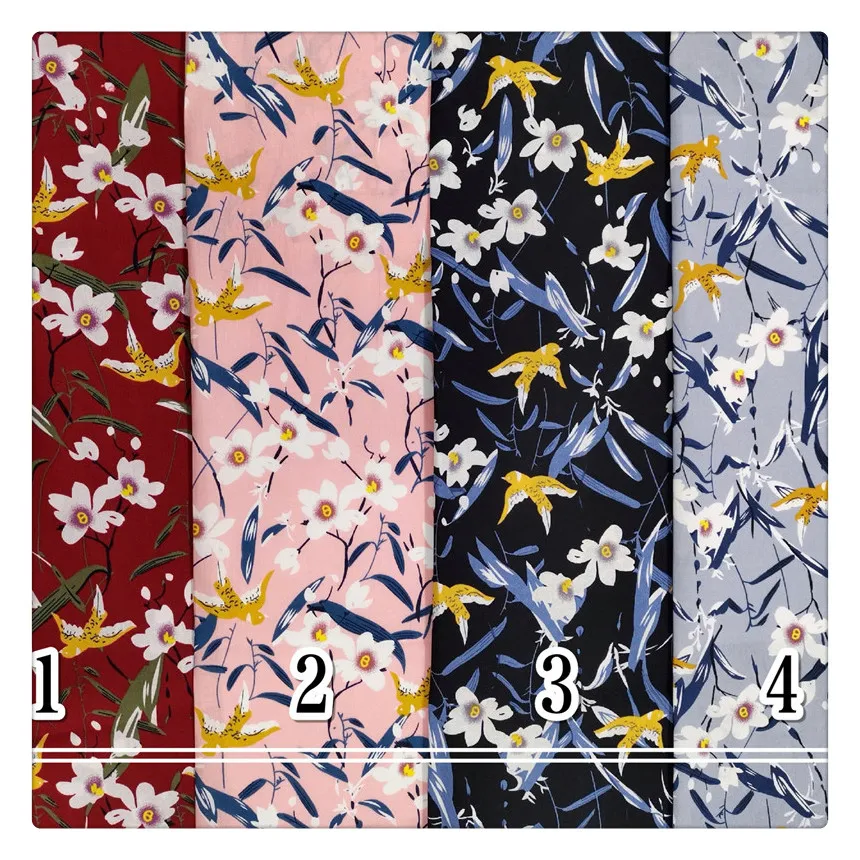 
flower design fashion 100 cotton poplin shirting fabrics 