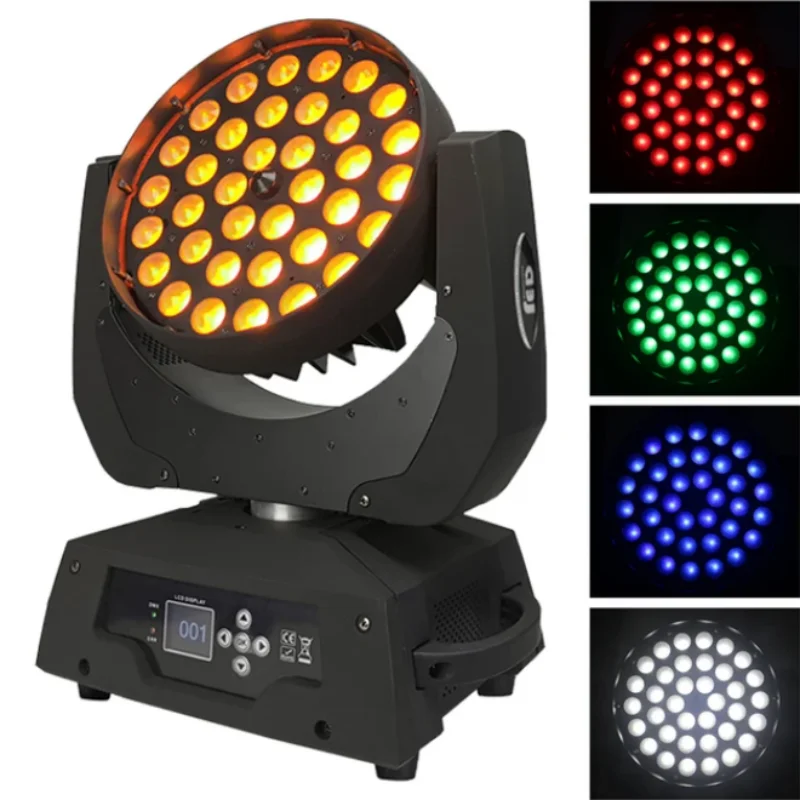 Lotus 36X10w Zoom Wash Beam Led Moving Head Light Pixel Zoom Led Moving Head Light with Rgbw 4in1 16Chs Dmx control for Dj disco