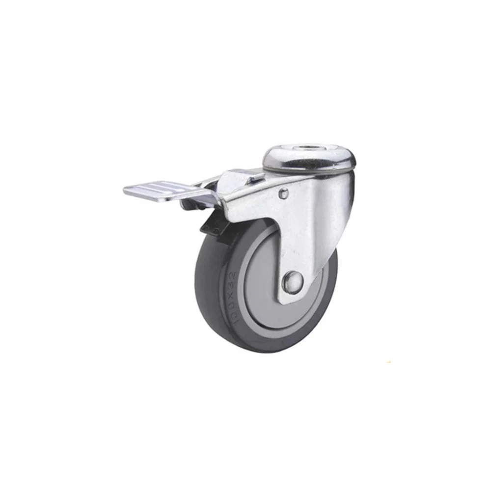 
5in Stem Swivel PU caster with side brake 