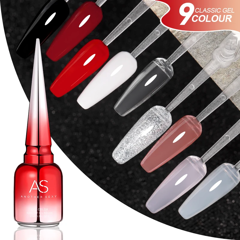 AS Classic Varnish Super White And Super Black Nail Polish Wholesale 15ml Bottles Private Label Colour Uv Gel Nail Polish