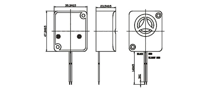 4739 47mm 3V 5V 12V 24V high decibel square Active Piezo siren alarm loud buzzer