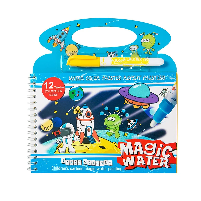 Magic Water Drawing Book With 1 Magic Pen Kids Educational Learning Toy