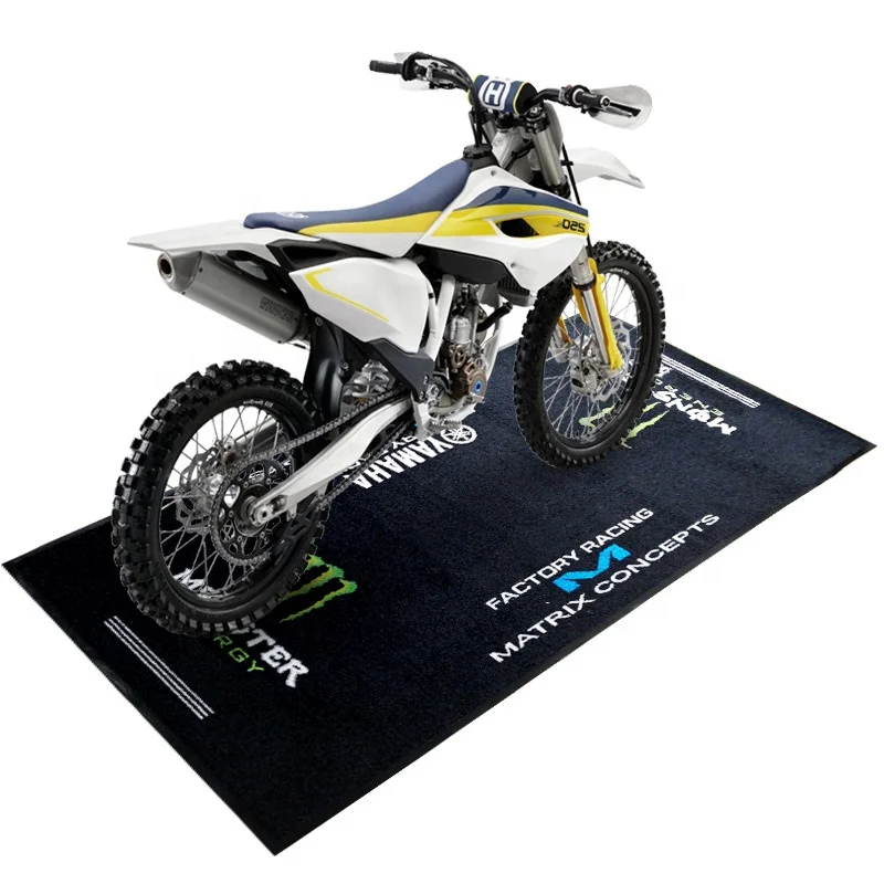 Customized nylon 3d printed branded logo outdoor door mats Pit Mat motorcycle garage mats