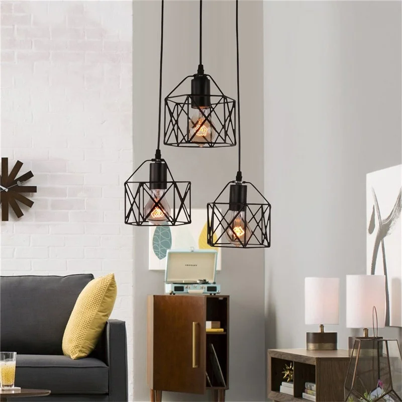Loft Industrial Wind Retro Iron Pendant Lights E27 LED Hanging Lamp For Kitchen Living Room Bedroom Aisle Balcony Vanity Light