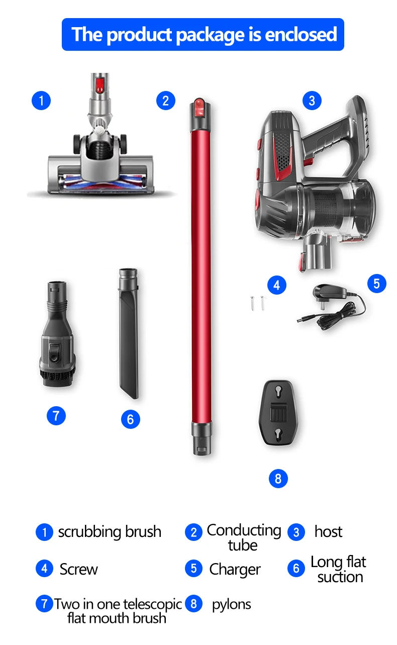 Factory Price Cyclone Filter Handheld Cordless Vacuum Cleaner Stick Handy Wireless Strong Suction Carpet Dust Collector