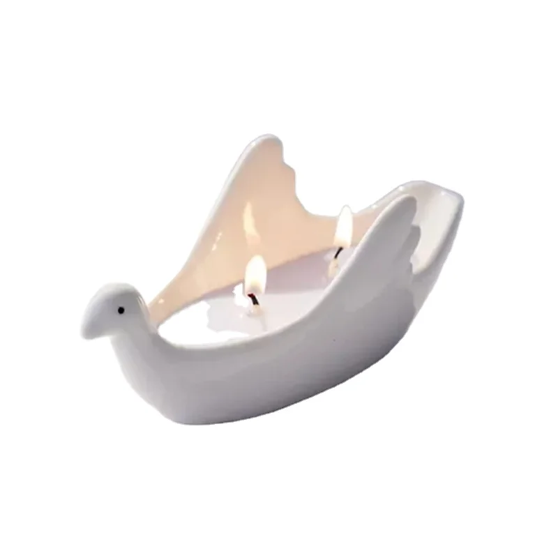 Custom ceramic mat candle holder no glaze candlestick porcelain candle jars for home decor wedding birthday party