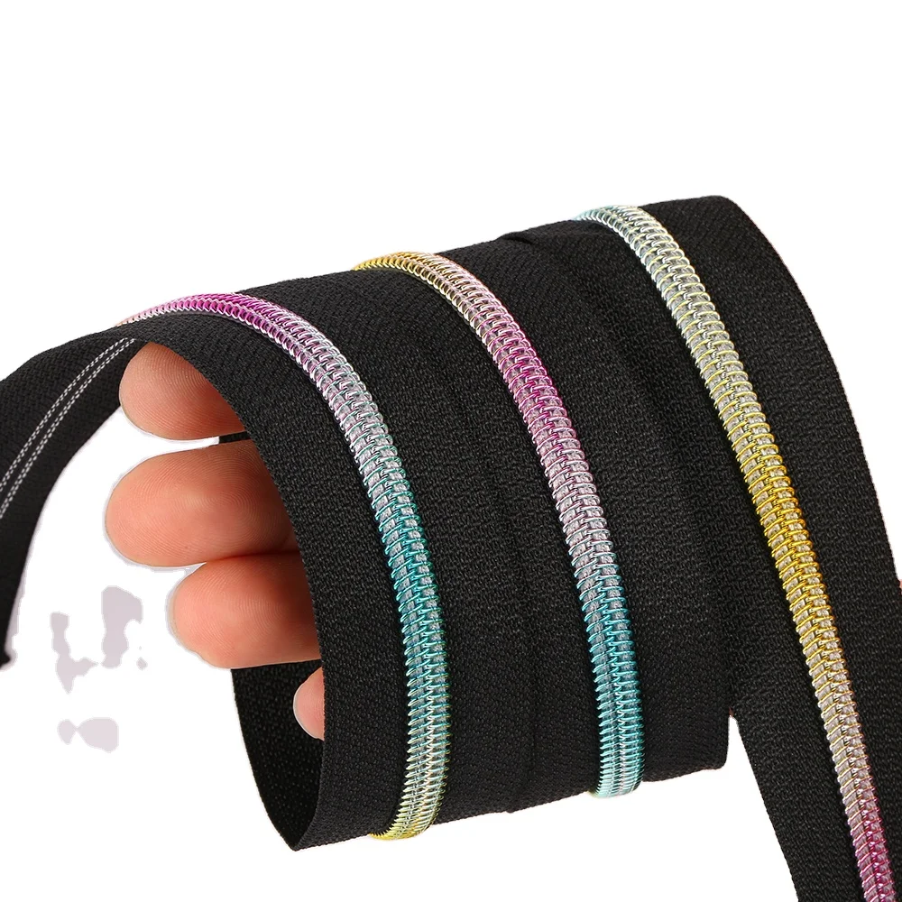 3# 5#7# 8# 10#  Colorful Luggage Bag Clothing DIY Textile Sewing Accessories Nylon Zipper Coil Silver Color Teeth Nylon Zipper