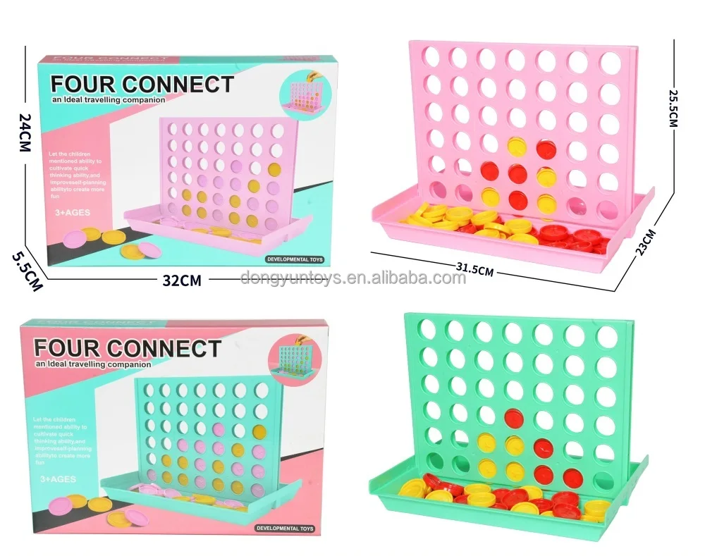 4 in a Row Game Classic Plastic Board Game Connect Four 4 in A Row Set Party Games for Family Kids and Adults