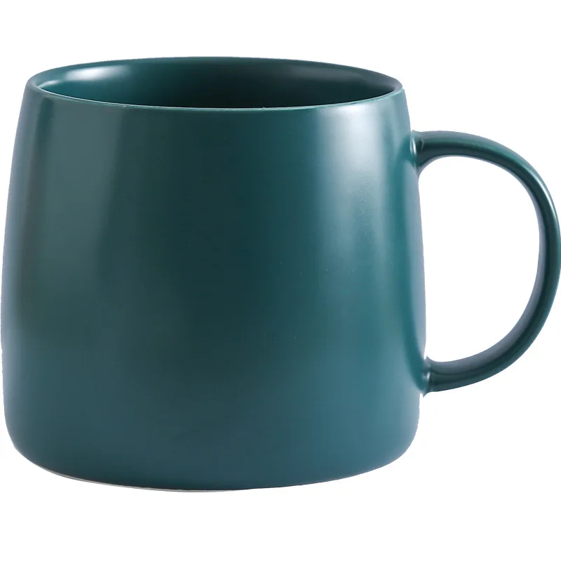 wholesale custom 16oz color glaze matte ceramic mug with handle