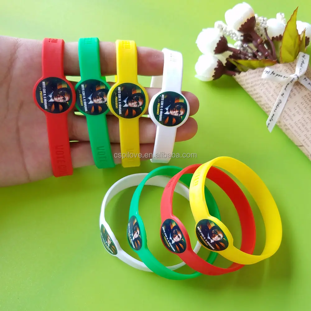 Custom election campaign promotional items rubber silicone  wrist band bracelet figured wristband