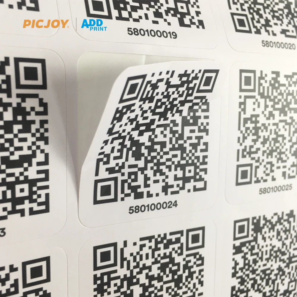 popular customer qr code waterproof vinyl sticker bar code sticker
