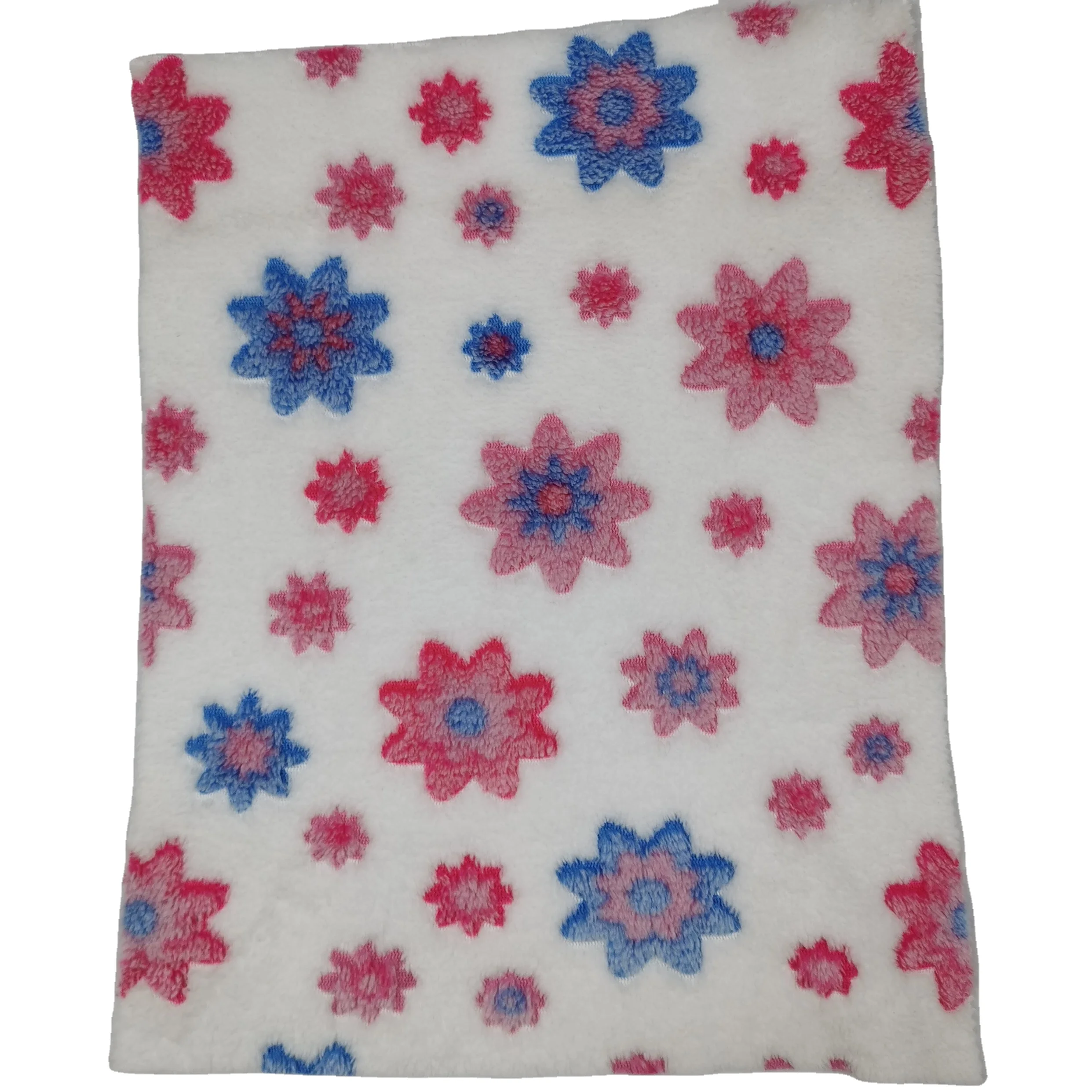
Super Soft Offset Printing Colorful Flower Design Coral Flannel Fabric Blankets Garment 