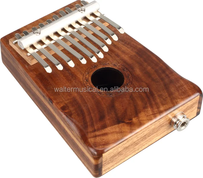 Walter Premium hot sale on line solid KOA wood with pick up thumb piano EQ sensor 10 keys Kalimba
