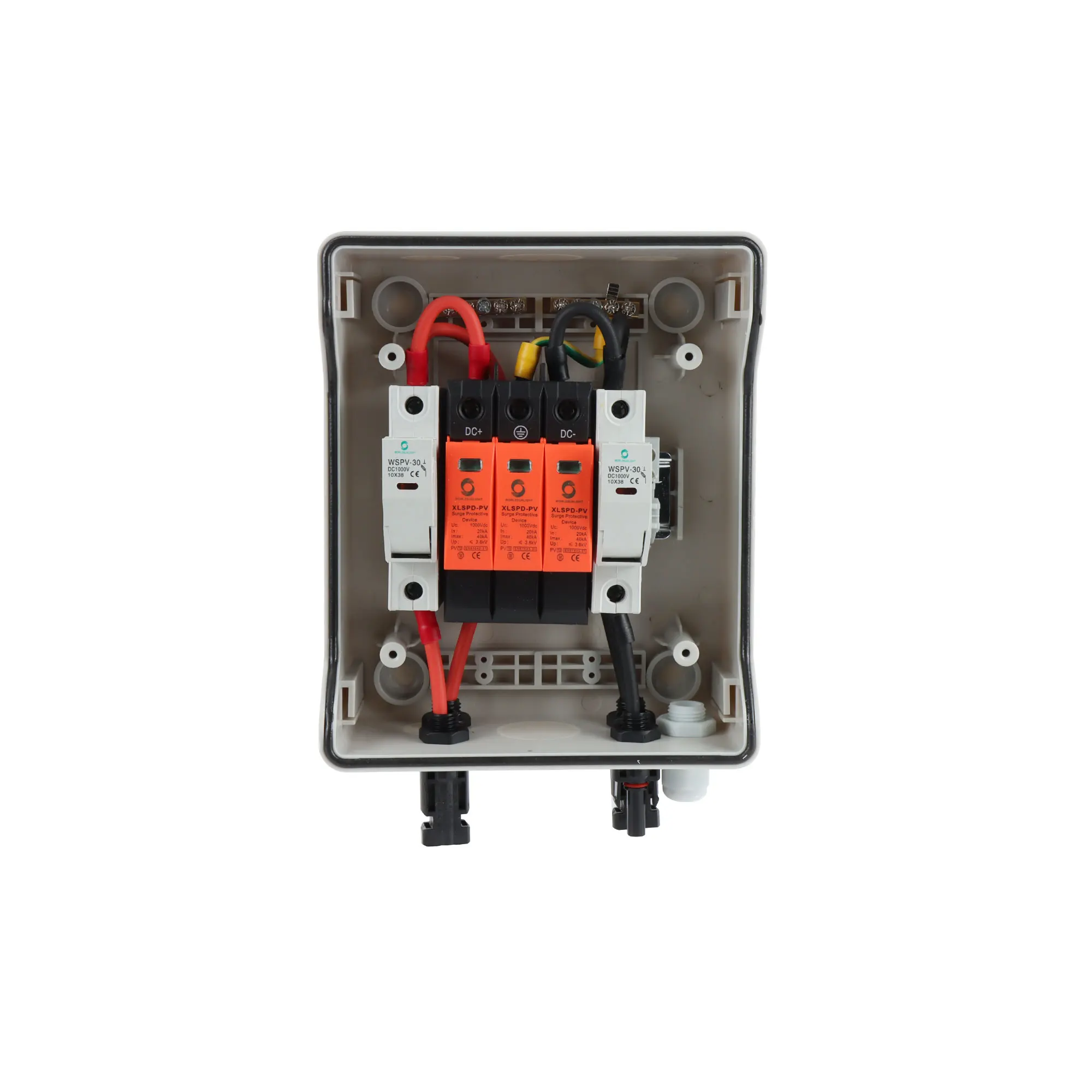 WSDB-PV1/1 customized 1 in 1 out 1 string 1000v solar photovoltaic  pv dc array plastic combiner box for solar panel system