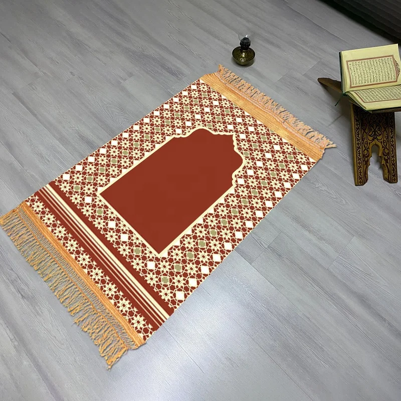 Prayer Mat Printed Design Rug Carpet 3d Printing Prayer Rug Poly Bags Prayer Mat for Muslim Rectangle Formaldehyde SUNRISE AZO