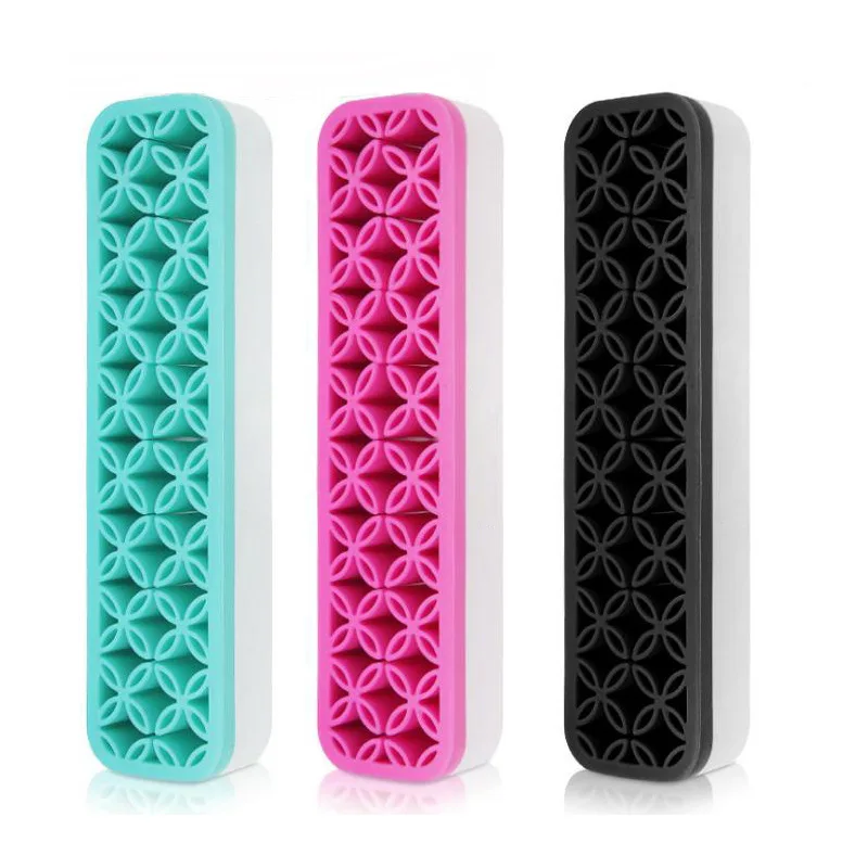 Flower Shape Portable Cosmetic Storage Box Silicone Makeup Brush Organizer Holder