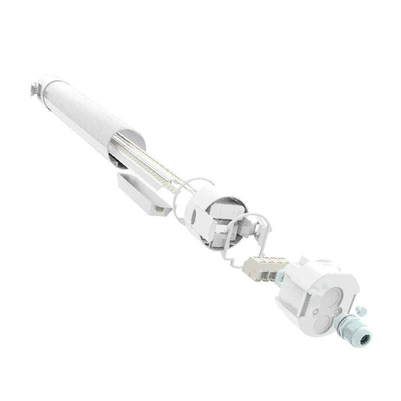 Tri-Proof linear batten lamp LED Light IP65 IP66 Waterproof Motion Sensor 5-Year Warranty Garage Carbarn Warehouse Application