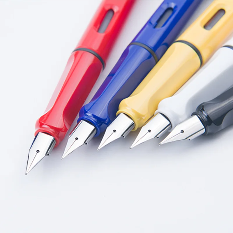  Wholesale Cheap Plastic Transparent Rainbow Fountain Pen with Ink