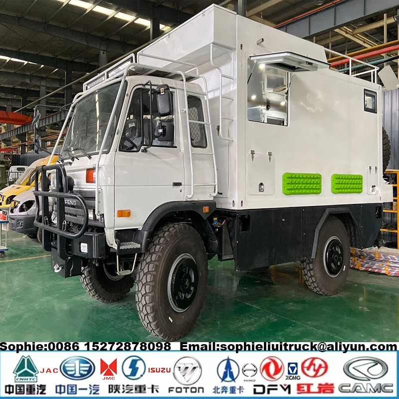 Manufacturer DONGFENG Desert 4x4 6x6 AWD Off Road Trucks 6x6 Off-road Touring Van Truck Desert Camper Truck Motor Home Vehicle