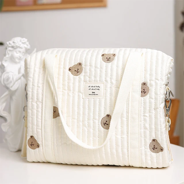 Baby Large Capacity Lovely Organizer Mommy Storage Bags Soft Cotton Accessories Milk Bottle Stroller Diaper Tote Bag