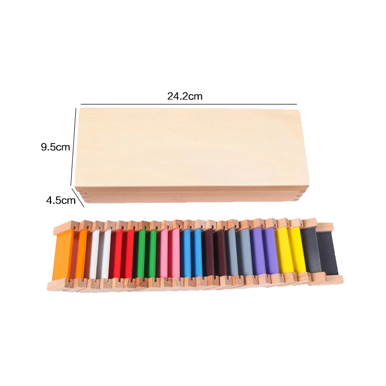 Baby Wooden Educational Teaching Aids Sensorial Material Toys  Beech Wood Learning Montessori Color Tablets of Kids Box Set