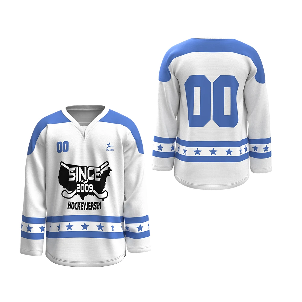 Custom Youth Ice Hockey Uniform Cheap Embroidered Logo Ice Hockey Jersey