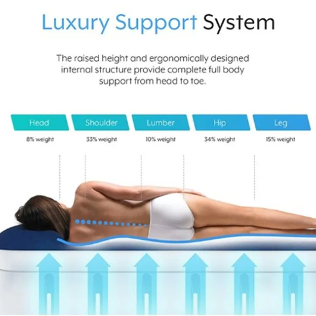 PVC Flocking King Size auto Inflatable Air Bed Mattress With Built-in Electric Pump mattress with removable battery