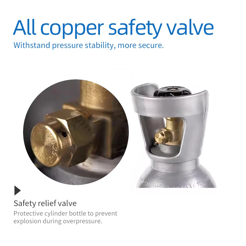 4L CO2 Steel Cylinder Refillable 4L Bar Seamless Steel High Quality Safety Valve CO2 Gas Cylinder Bottle for Plants Aquarium