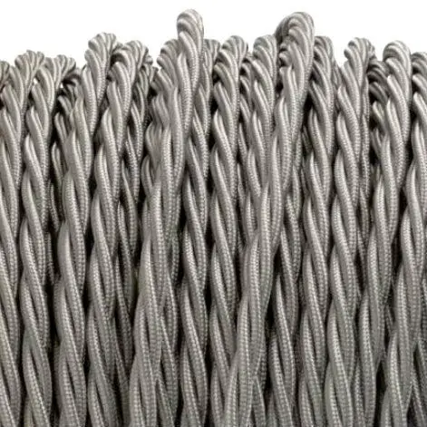 Wholesale 2/3*0.75 Twisted Braided Cable  Colorful Textile Copper Electric Wire Decor For Fixture Lighting