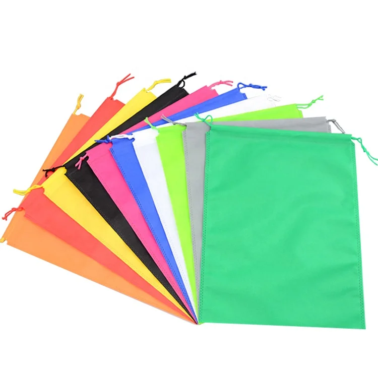 
45GSM pp spunbond nonwoven grocery anti dust drawstring eco bag for shoes 